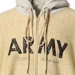 Ash Grey/Beige Satoshi Nakamoto Other Scenes Army Hoodie Close-Up View