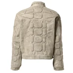 Beige Satoshi Nakamoto Mailbag Moto Jacket Back View