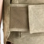 Beige Satoshi Nakamoto Padded Vest Close-Up View