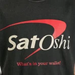 Black Satoshi Nakamoto Bank of Satoshi Tee Logo View