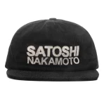 Black Satoshi Nakamoto Chainstitch Logo Hat