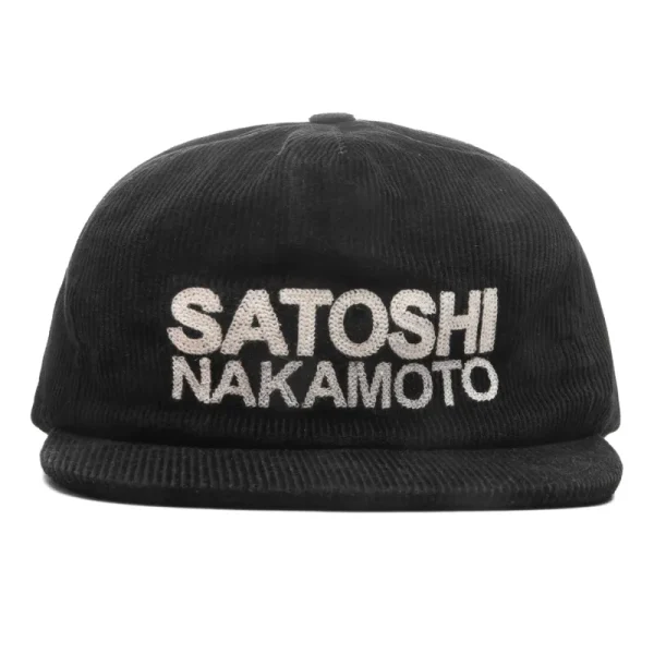 Black Satoshi Nakamoto Chainstitch Logo Hat