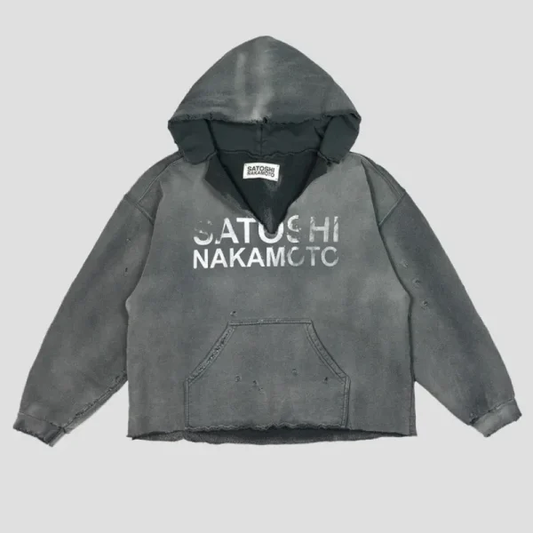 Black Satoshi Nakamoto Distructo Hoodie