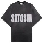 Black Satoshi Nakamoto Impact Logo T-shirt