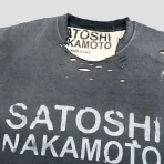 Black Satoshi Nakamoto Luke Thermal T-shirt Close-Up View