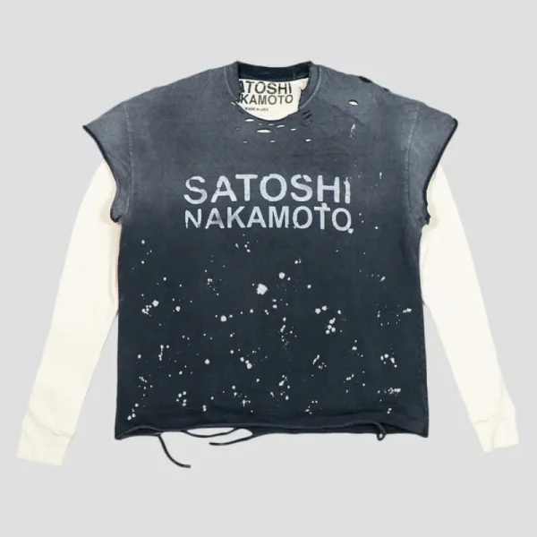 Black Satoshi Nakamoto Luke Thermal T-shirt