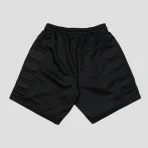 Black Satoshi Nakamoto Mesh Moto Shorts Back View