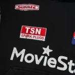 Black Satoshi Nakamoto Movie Star Hoodie Close-Up View