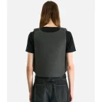 Black Satoshi Nakamoto Padded Vest Back Side