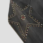 Black Satoshi Nakamoto Star Studded Crewneck Sweater Closer View