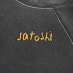Black Satoshi Nakamoto Star Studded Crewneck Sweater Logo View