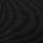 Black Satoshi Nakamoto Studded Double Layered Sweatpants Fabric View