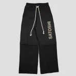 Black Satoshi Nakamoto Studded Double Layered Sweatpants