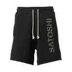 Black Satoshi Nakamoto Studded Logo Shorts