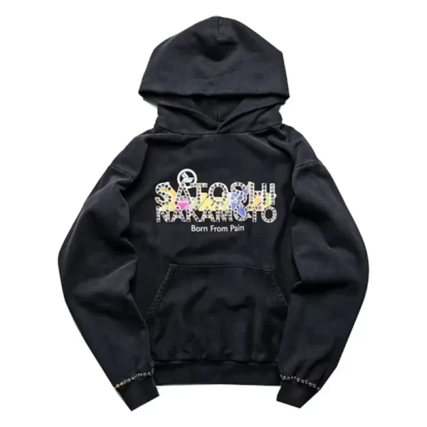Black Sicko x Satoshi Nakamoto Studded Gradient Hoodie