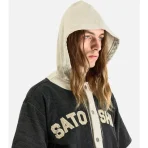 Black/Grey Satoshi Nakamoto Knapp Ranch Baseball Hoodie Close-Up View