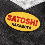 Black/White/Yellow Satoshi Nakamoto Movie Star Leather Jacket Logo