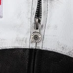 Black/White/Yellow Satoshi Nakamoto Movie Star Leather Jacket Zip View