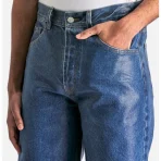 Blue Satoshi Nakamoto Argo Wax Denim Jeans Close-Up View