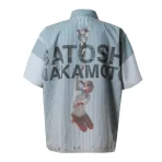 Blue Satoshi Nakamoto Racer Oversized Workshirt Back Side