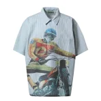 Blue Satoshi Nakamoto Racer Oversized Workshirt