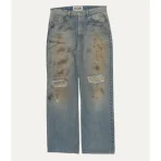 Blue Satoshi Nakamoto Rutted Denim Jeans
