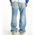 Blue Satoshi Nakamoto Studded Cowboy Denim Jeans Back View