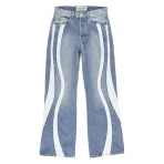 Blue Satoshi Nakamoto Swirl Seam Jeans