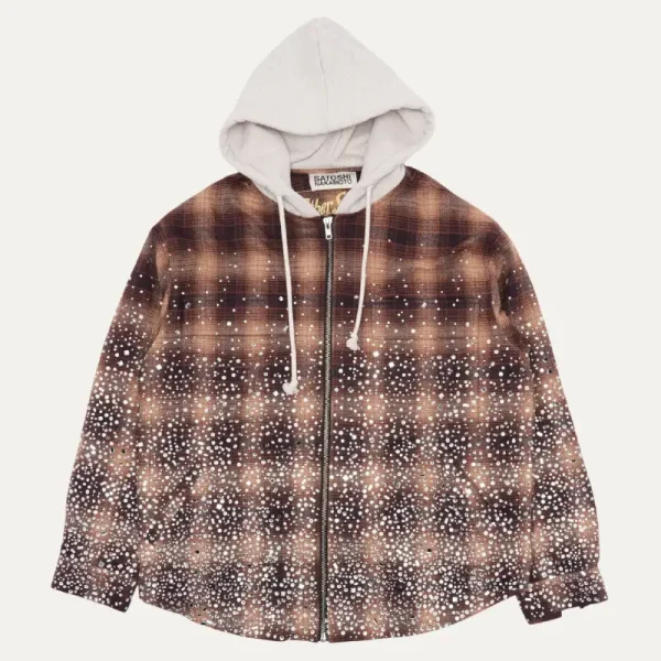 Brown Satoshi Nakamoto Other Scenes Shattered Glass Hooded Flannel