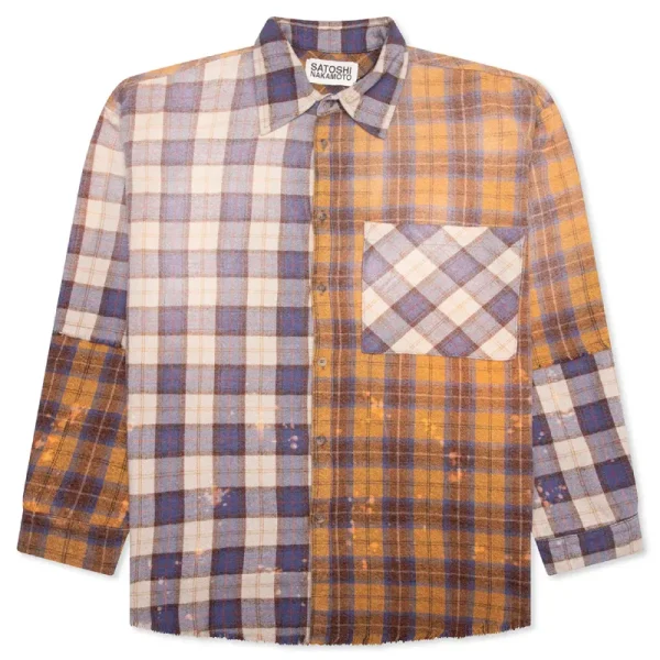 Brown/Multi Satoshi Nakamoto Patchwork Logo Flannel