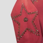Burgundy Satoshi Nakamoto Star Studded Crewneck Sleeve View