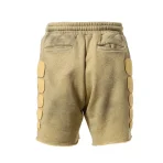 Destroyed Heather Satoshi Nakamoto Patchwork Moto Shorts Back View