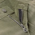 Green Satoshi Nakamoto Enduro Padded Denim Jeans Close-Up View