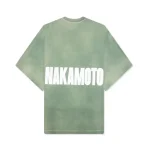 Green Satoshi Nakamoto Impact Logo Oversized Tee Back View