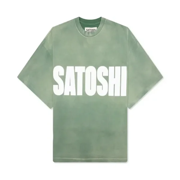 Green Satoshi Nakamoto Impact Logo Oversized Tee