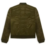 Green Satoshi Nakamoto Satin MA-1 Moto Jacket Back