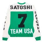 Green Satoshi Nakamoto Team USA Racer Crewneck Back View