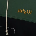 Green/Grey Satoshi Nakamoto Crossover Hoodie Close-Up View