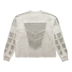 Grey Satoshi Nakamoto Patchwork Collegiant L/S Shirt Back Side