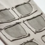 Grey Satoshi Nakamoto Patchwork Collegiant L/S Shirt Close-Up View