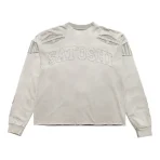 Grey Satoshi Nakamoto Patchwork Collegiant L/S Shirt