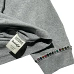 Grey Satoshi Nakamoto x Sicko Studded Crystal Long Sleeve Closer View