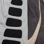 Grey/Cream Satoshi Nakamoto Tech Mesh-Panelled Nylon Shorts Close-Up View