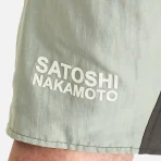 Grey/Cream Satoshi Nakamoto Tech Shorts Logo View