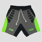 Grey/Green Satoshi Nakamoto Tech Mesh-Panelled Nylon Shorts