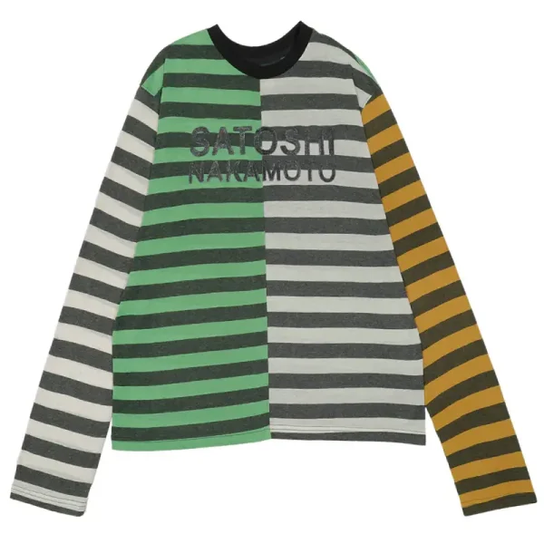 Multicolor Satoshi Nakamoto Offset Strip logo Longsleeve