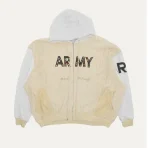 Beige Satoshi Nakamoto Army Rhinestone Hoodie