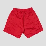 Red Satoshi Nakamoto Mesh Moto Shorts Back View