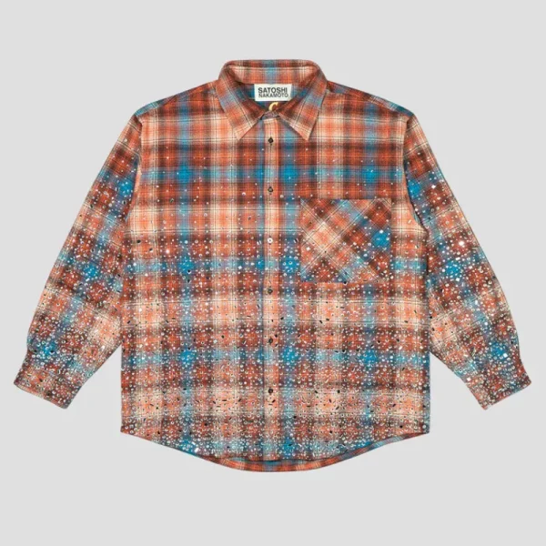 Red Satoshi Nakamoto Shattered Glass Flannel