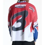 Red Satoshi Nakamoto Speedway Longsleeve Back View
